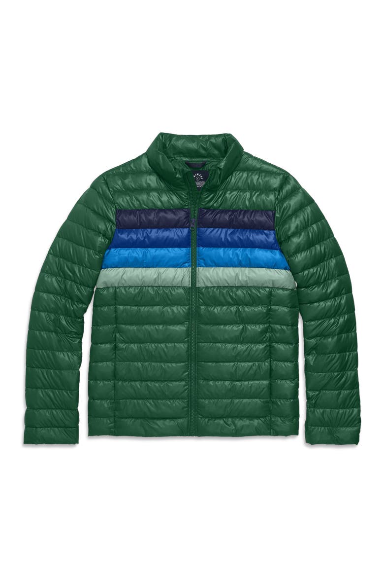 Grown-Ups Puffer Jacket In Stripe, Main, color, Evergreen Placed Stripe