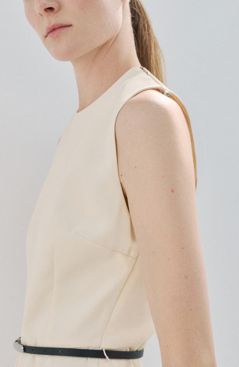 MANGO Open Back Belted Wide Leg Jumpsuit, Alternate, color, 