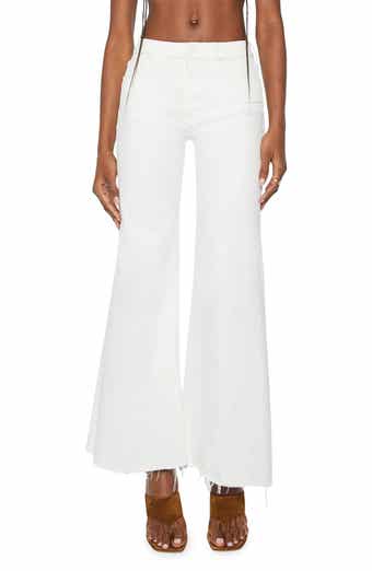 MOTHER Roller Frayed Hem Wide Leg Jeans