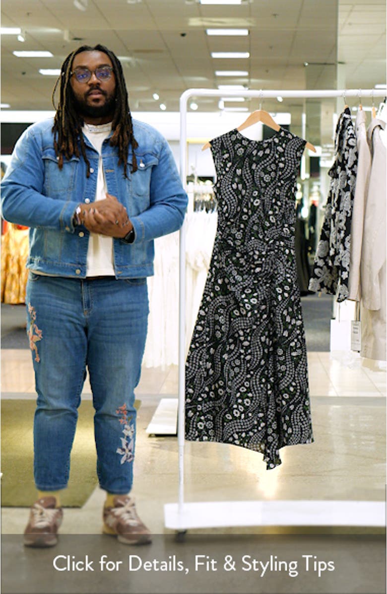 Viviana Mixed Floral Print Stretch Silk Dress, sales video thumbnail