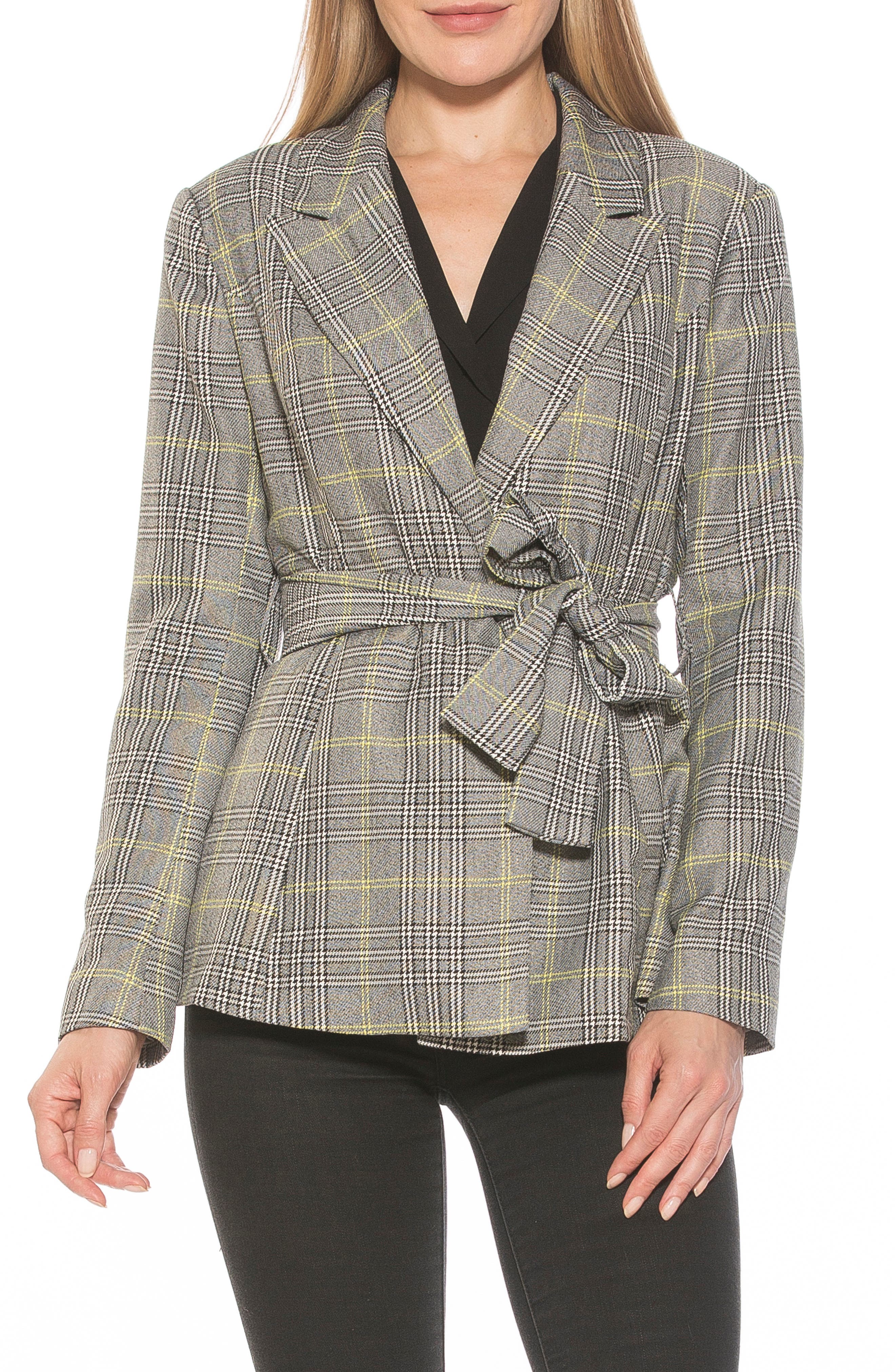 Alexia Admor Olya Plaid Belted Blazer