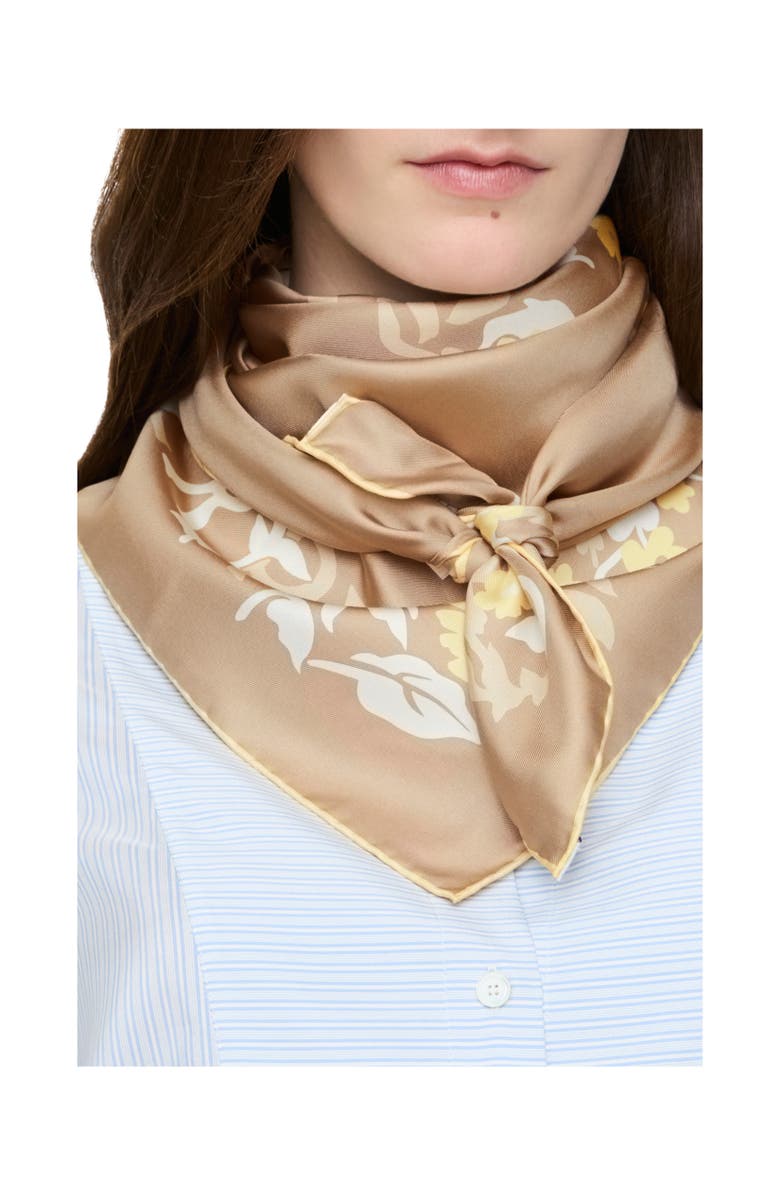 Burberry Floral EKD Silk Scarf, Alternate, color, Sand Beige