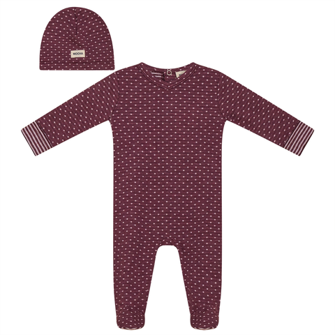 Dot Print 2 Piece Romper and Hat