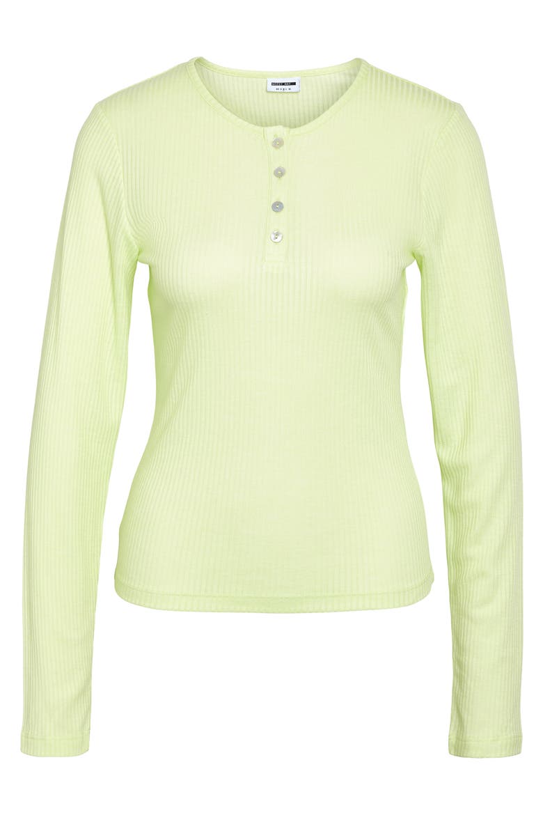 Odette Rib Long Sleeve Henley Top, Alternate, color, BUTTERFLY