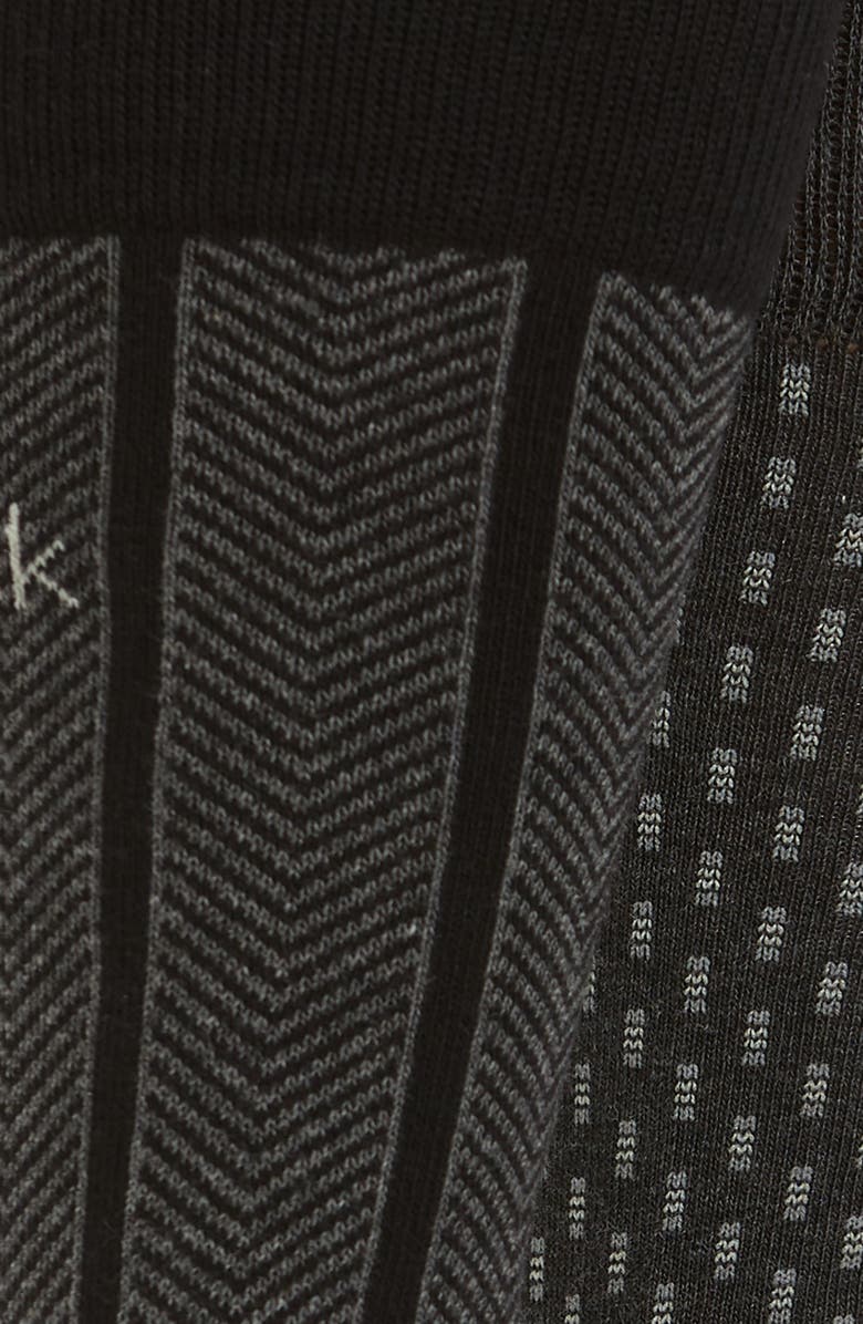 Calvin Klein 3-Pack Cotton Blend Socks, Alternate, color, Graphite / Black/ Charcoal