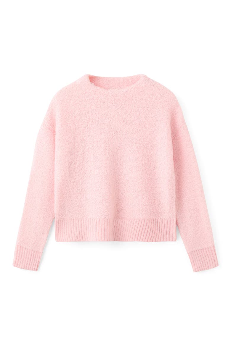 Boxy Crewneck Sweater, Alternate, color, PALE PINK