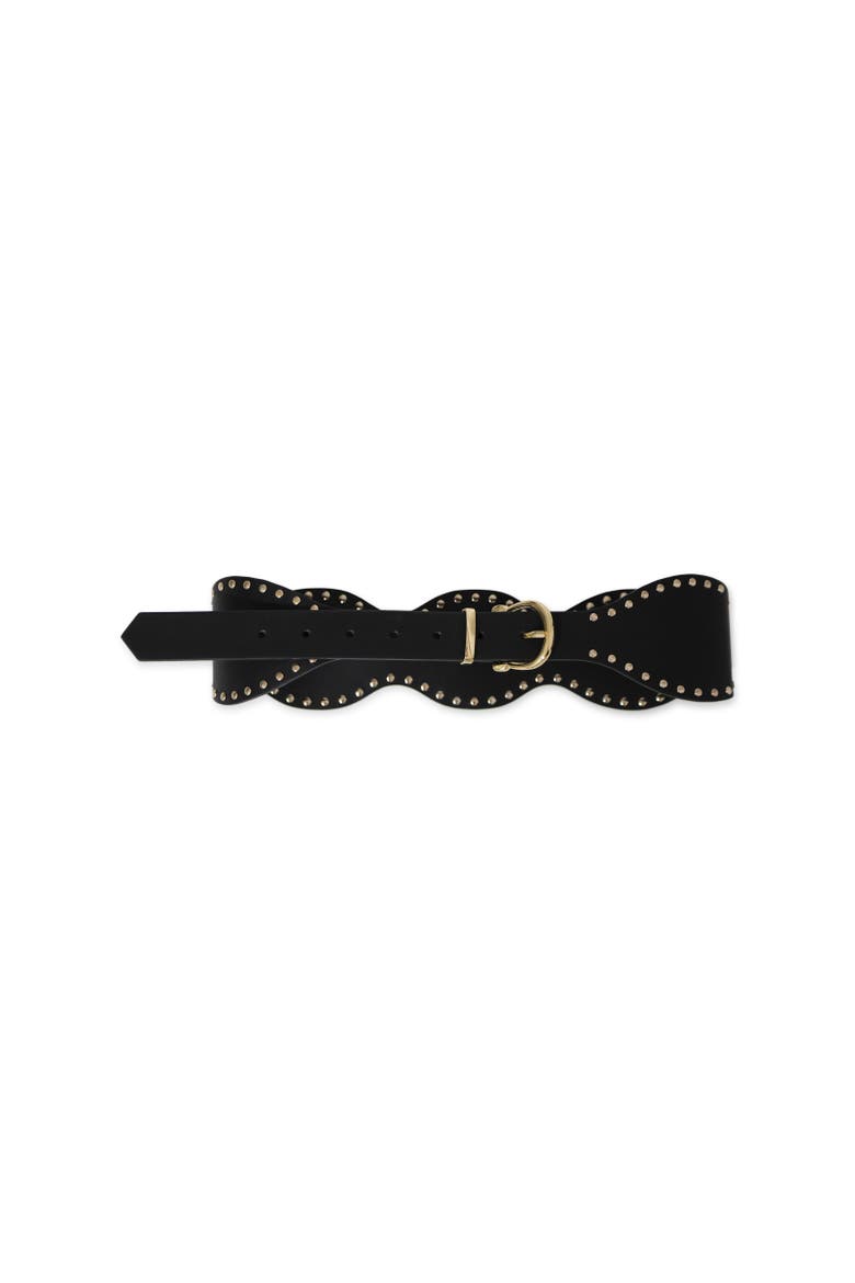 No Other Love Leather Studded Belt, Alternate, color, Black