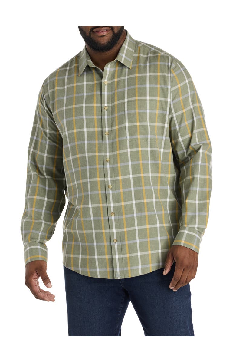 Untuckit Fit by Dxl Big & Tall Silva Flannel Sport Shirt, Alternate, color, Green