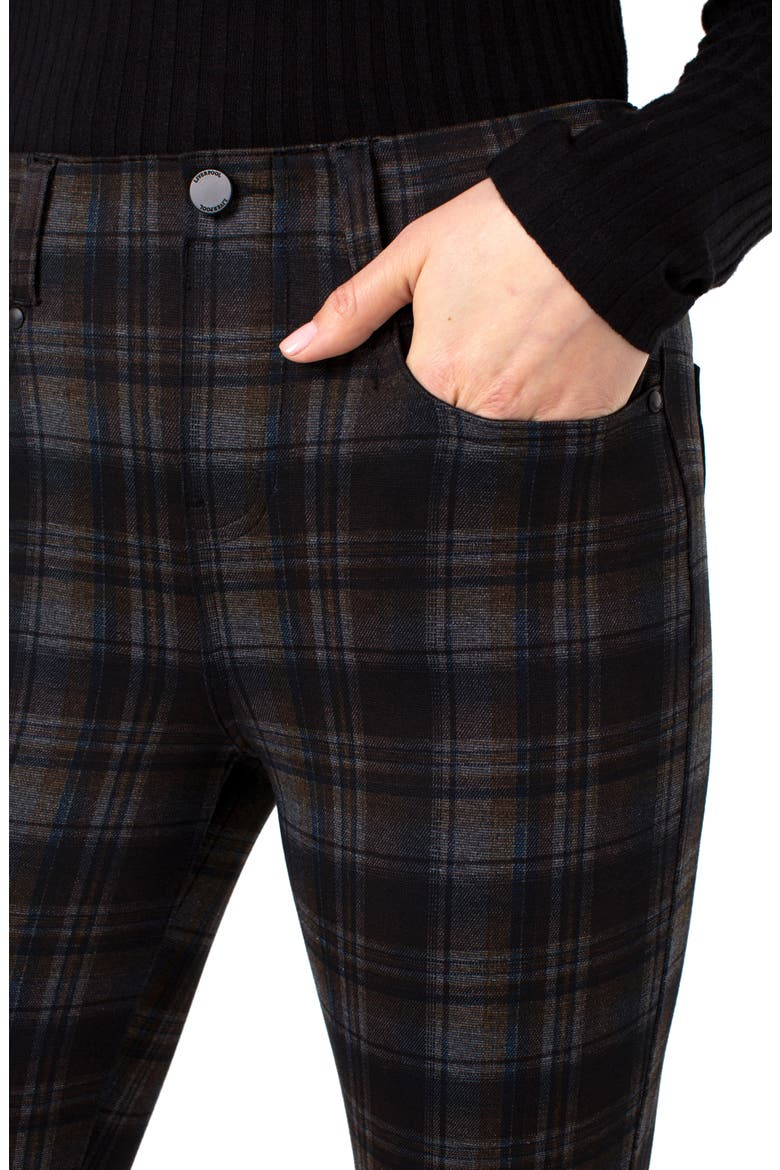 Gia Glider Glen Plaid Skinny Pants, Alternate, color, GRY/ BLK/ BLU PLD