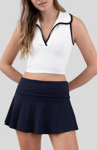 Blu Pepper Contrast Trim Johnny Collar Tank Top