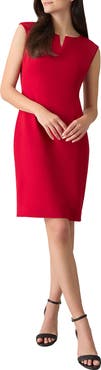 KASPER Notch Neckline Sleeveless Sheath Dress