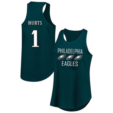 Women's Fanatics Jalen Hurts Green Philadelphia Eagles Plus Size Name & Number Tank Top