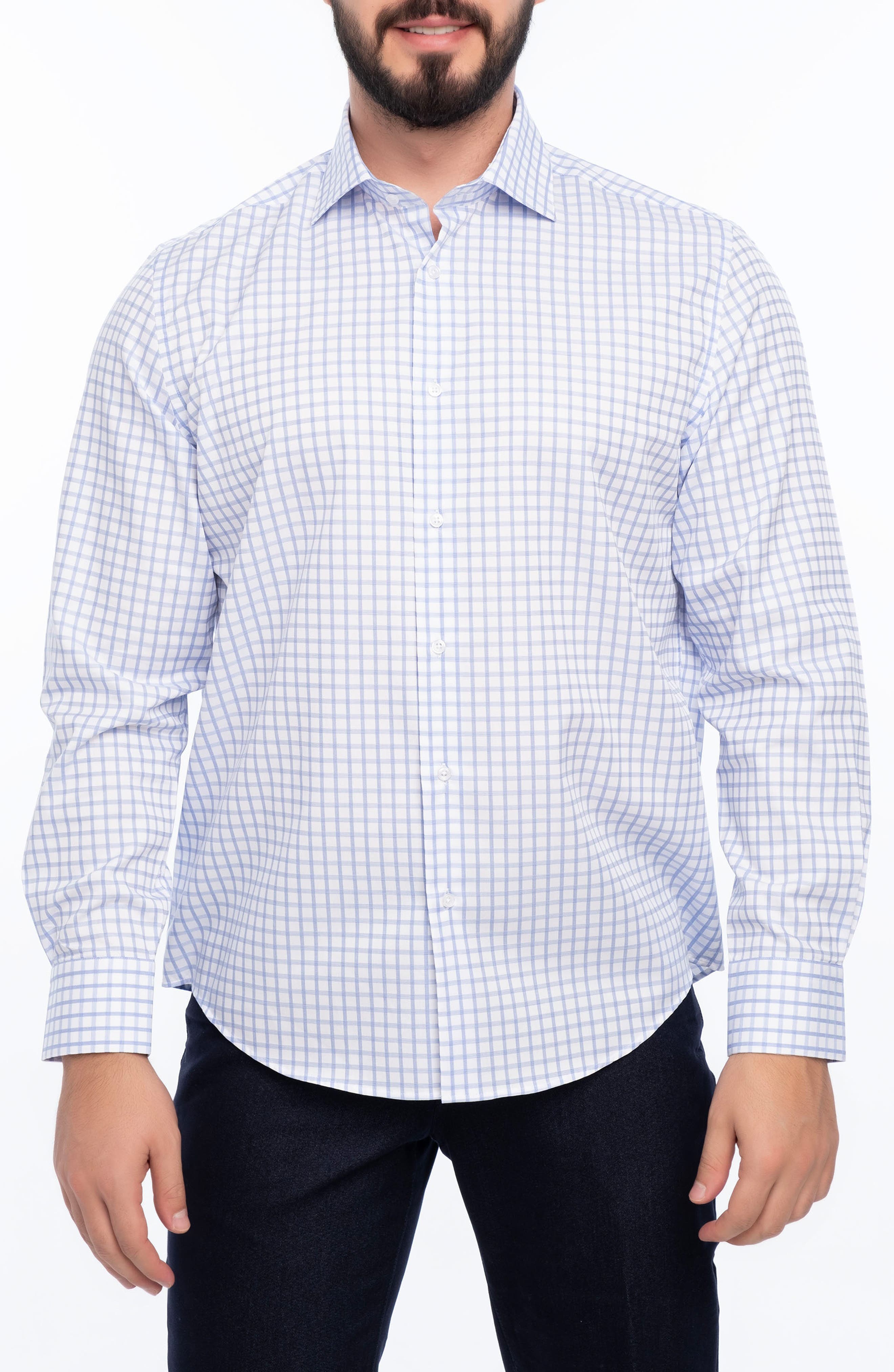VELLAPAIS Carlton Slim Fit Cotton Dress Shirt