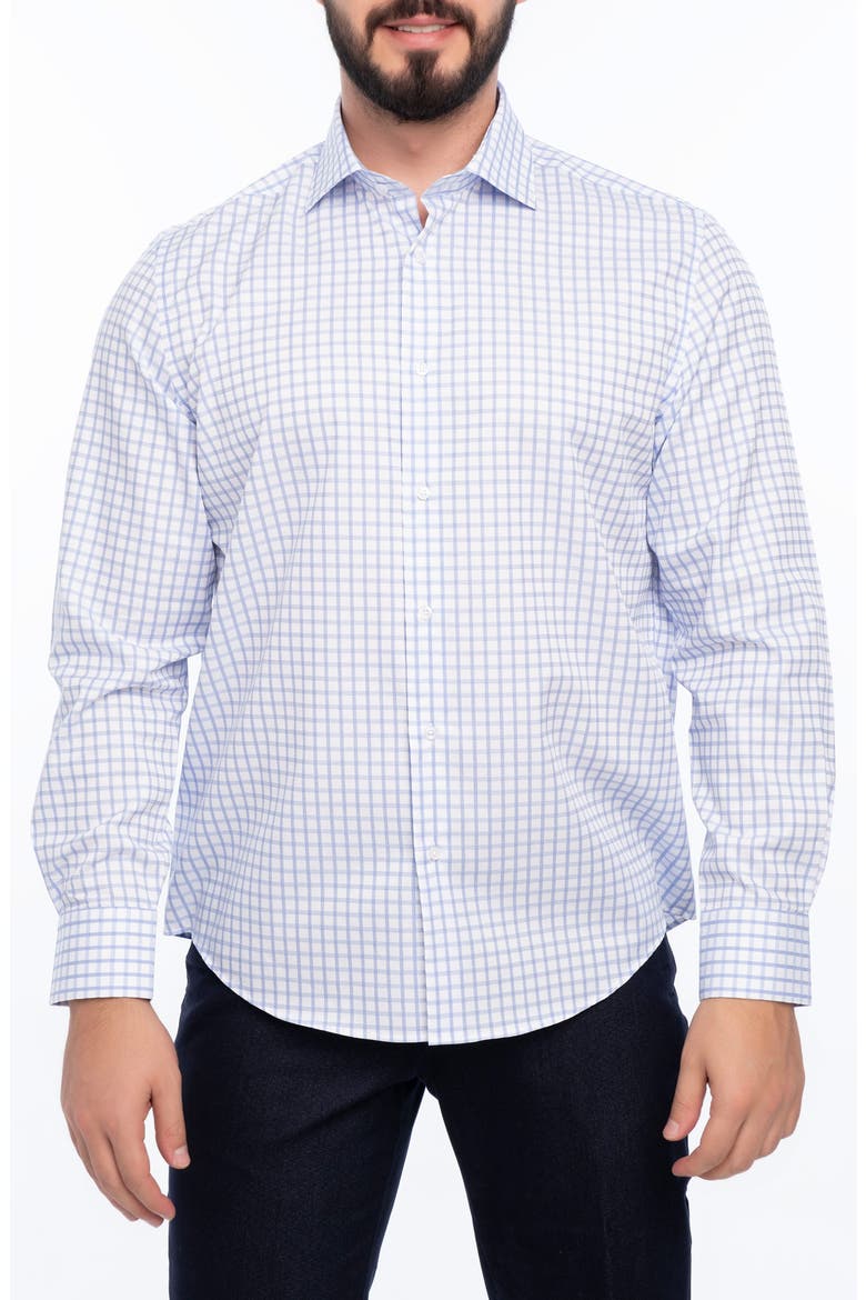 Carlton Slim Fit Cotton Dress Shirt, Main, color, BLUE