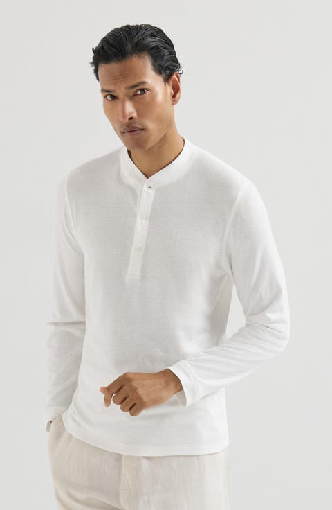 Henley collar T-shirt