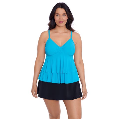 Leona V-Neckline Tankini Swim Top