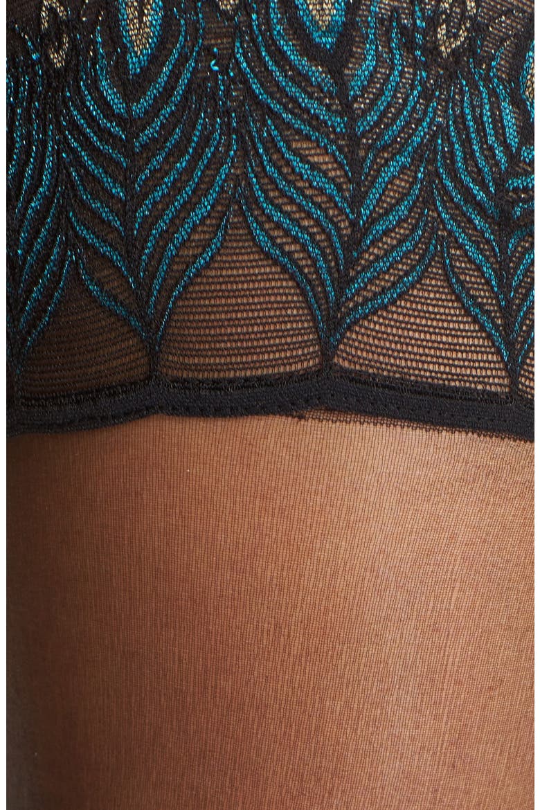 'Lunelle 8' Stay-Up Stockings, Alternate, color, BLACK