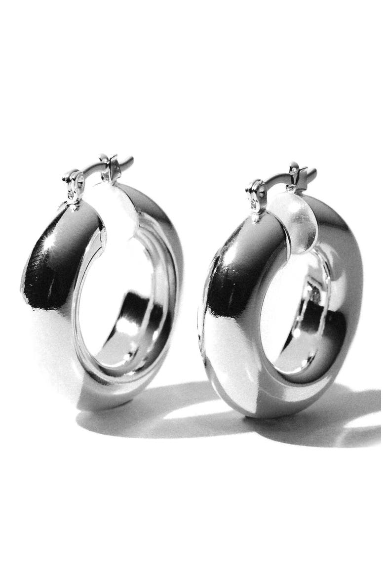 Aubree Small Hoop Earrings, Main, color, SILVER