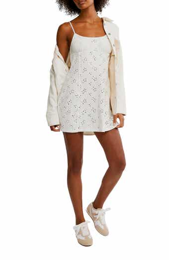 Full Bloom Stretch Cotton Eyelet Mini Slipdress