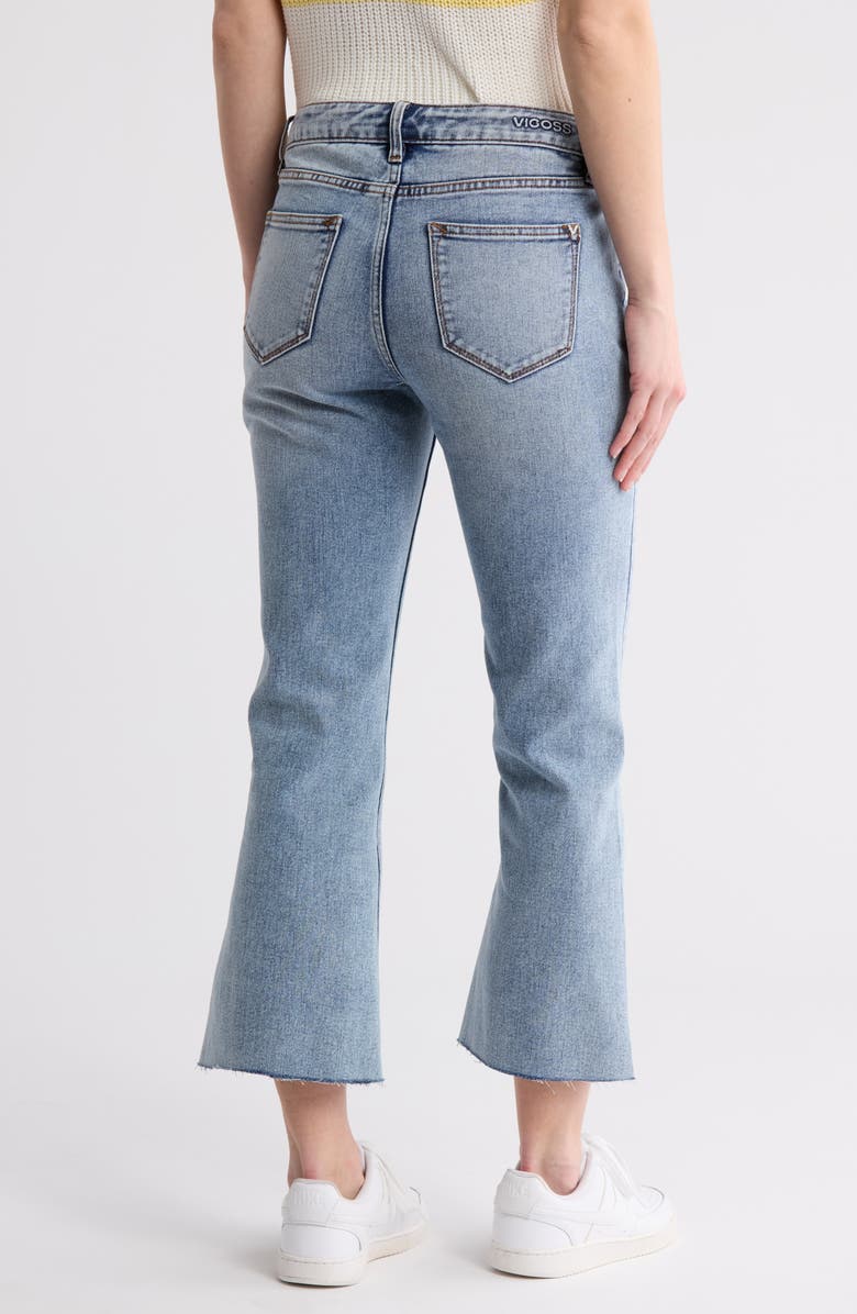 Vigoss Raw Hem Mid Rise Crop Bootcut Jeans, Alternate, color, Light Wash