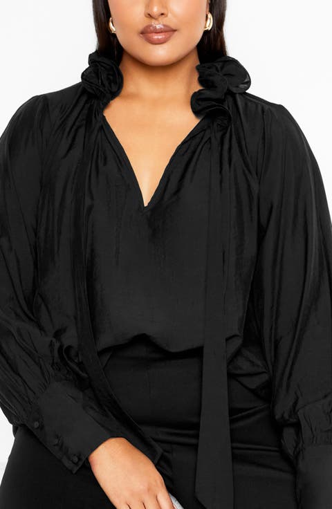 Antoinette Tie Neck Top (Plus)