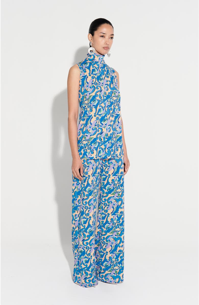 De Loreta Jubileo Mock Neck Sleeveless Cotton Top, Alternate, color, 