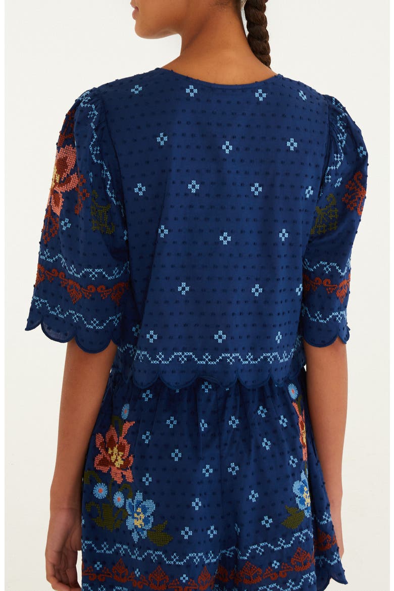 Stitched Garden Cover-Up Top, Alternate, color, DARK BLUE