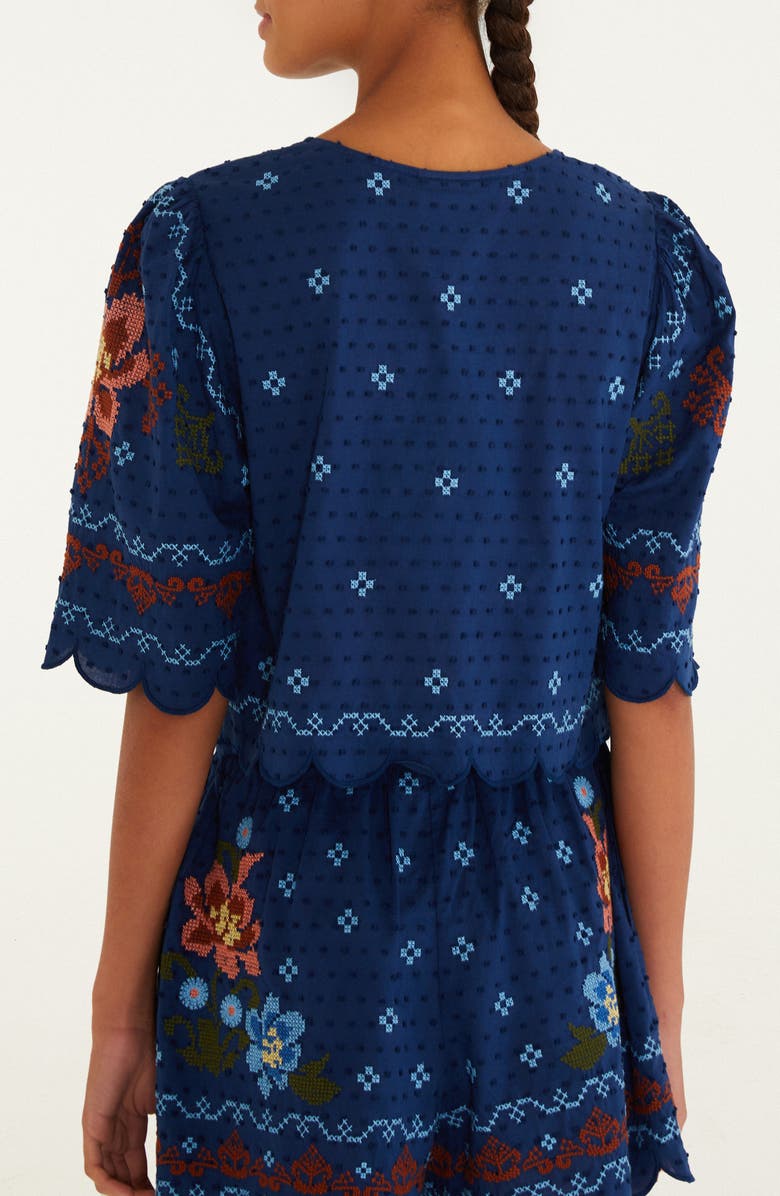 FARM Rio Stitched Garden Cover-Up Top, Alternate, color, Dark Blue