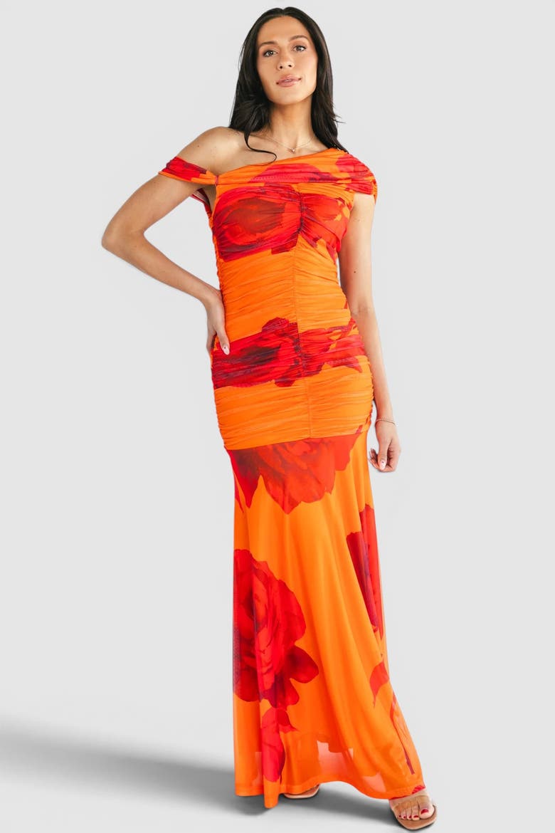 Santorini Maxi Dress, Main, color, Orange