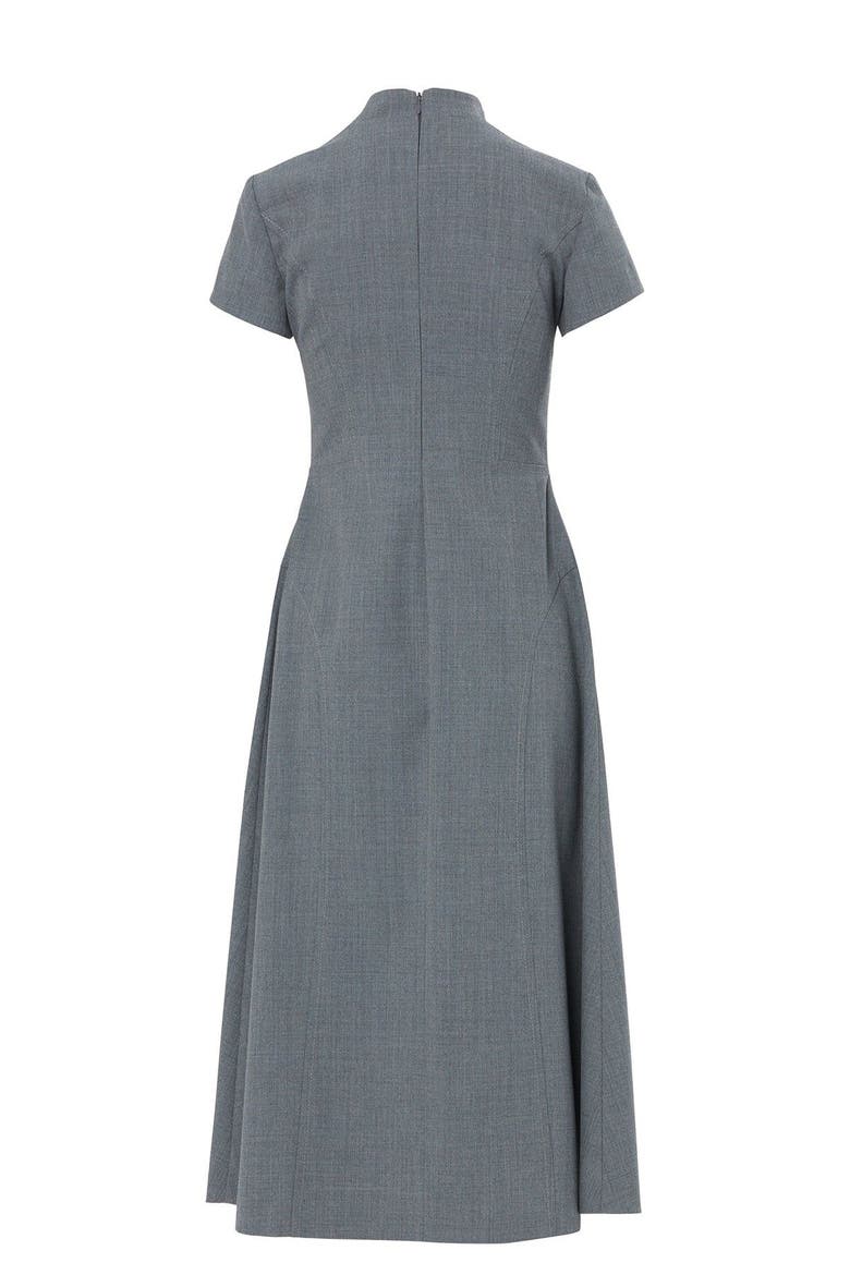 Maxi Dress with Metal Zipper at Neckline, Alternate, color, Grey