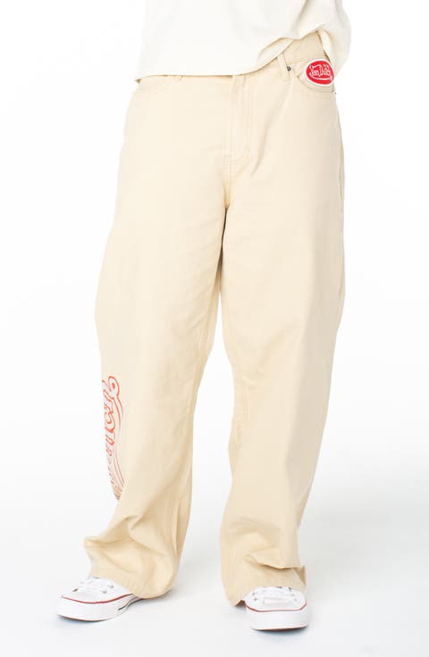 Baggy Contrast Graphic Patch Straight Reaper Pant