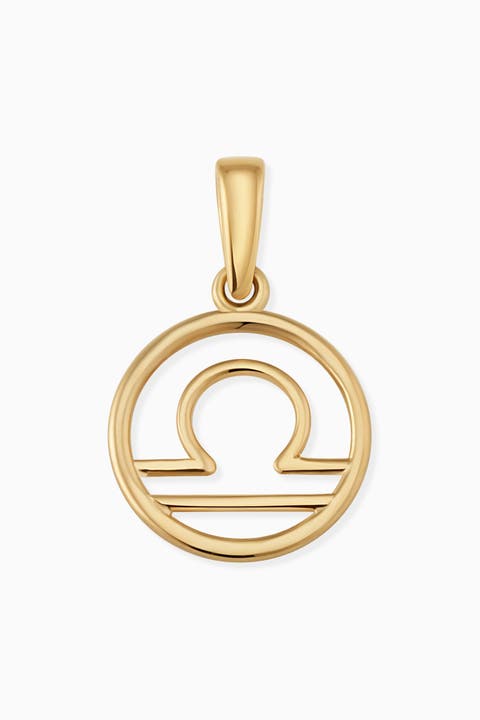14K Yellow Gold Zodiac Pendant Charm