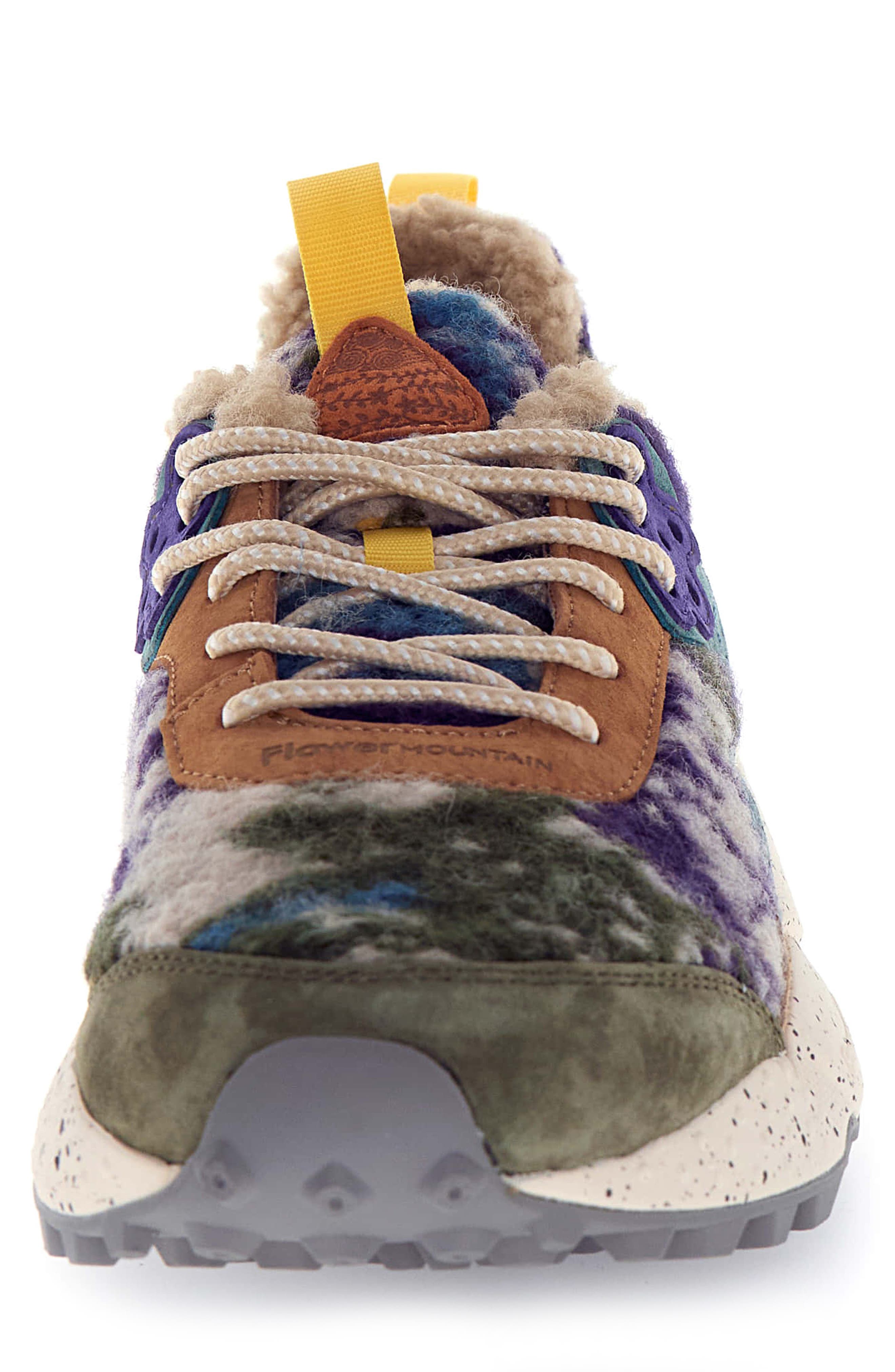 Flower MOUNTAIN Kotetsu Teddy Fleece Sneaker, Alternate, color, Grey Dark Green