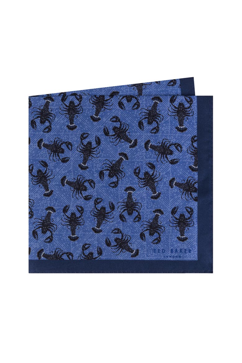 Scorpion Silk Pocket Square, Main, color, LIGHT BLUE