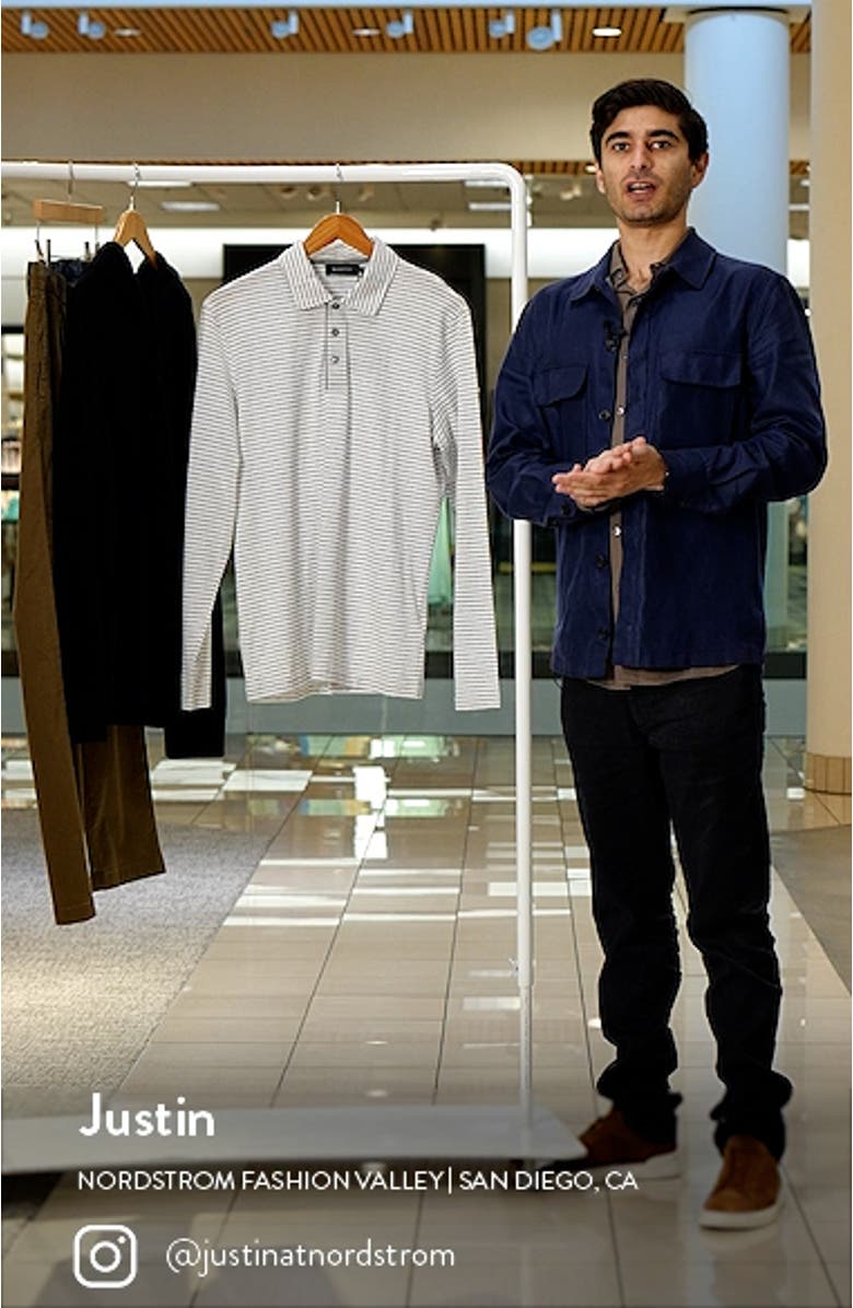 Stripe Cotton Long Sleeve Polo, sales video thumbnail