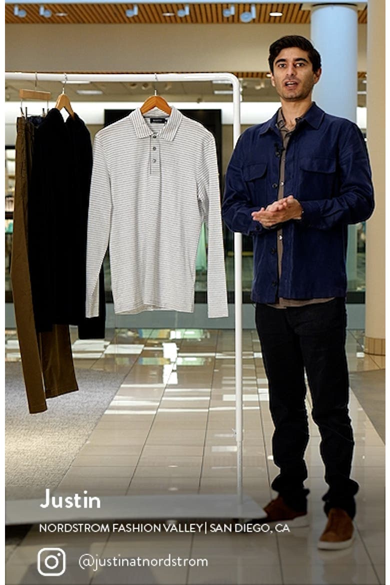 Stripe Cotton Long Sleeve Polo video