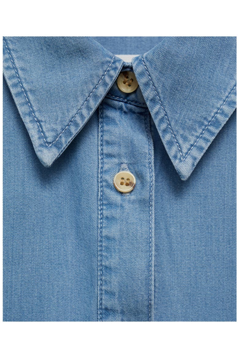 Cap Sleeve Lyocell Button-Up Shirt, Alternate, color, LIGHT BLUE