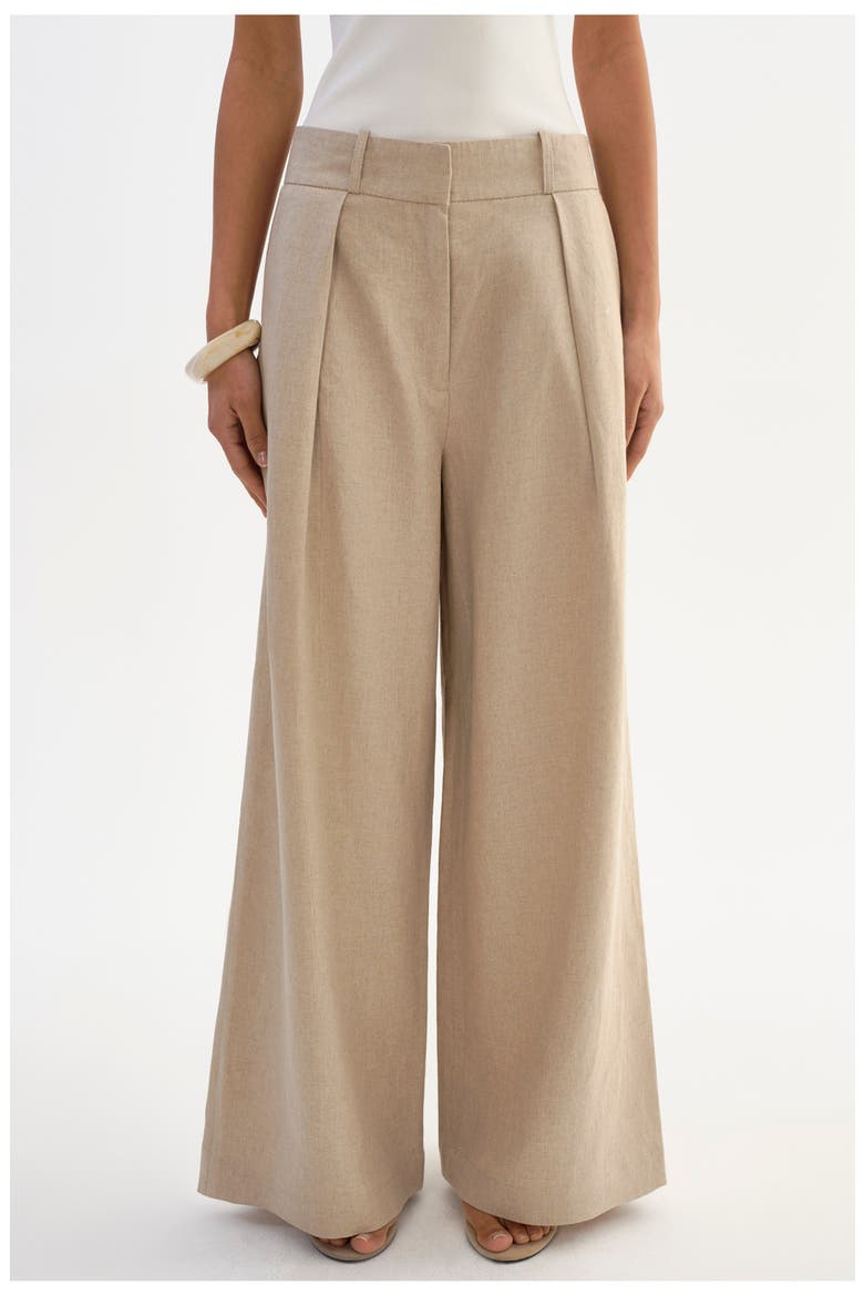 Miriam | Linen Wide Leg Pants, Alternate, color, Beige