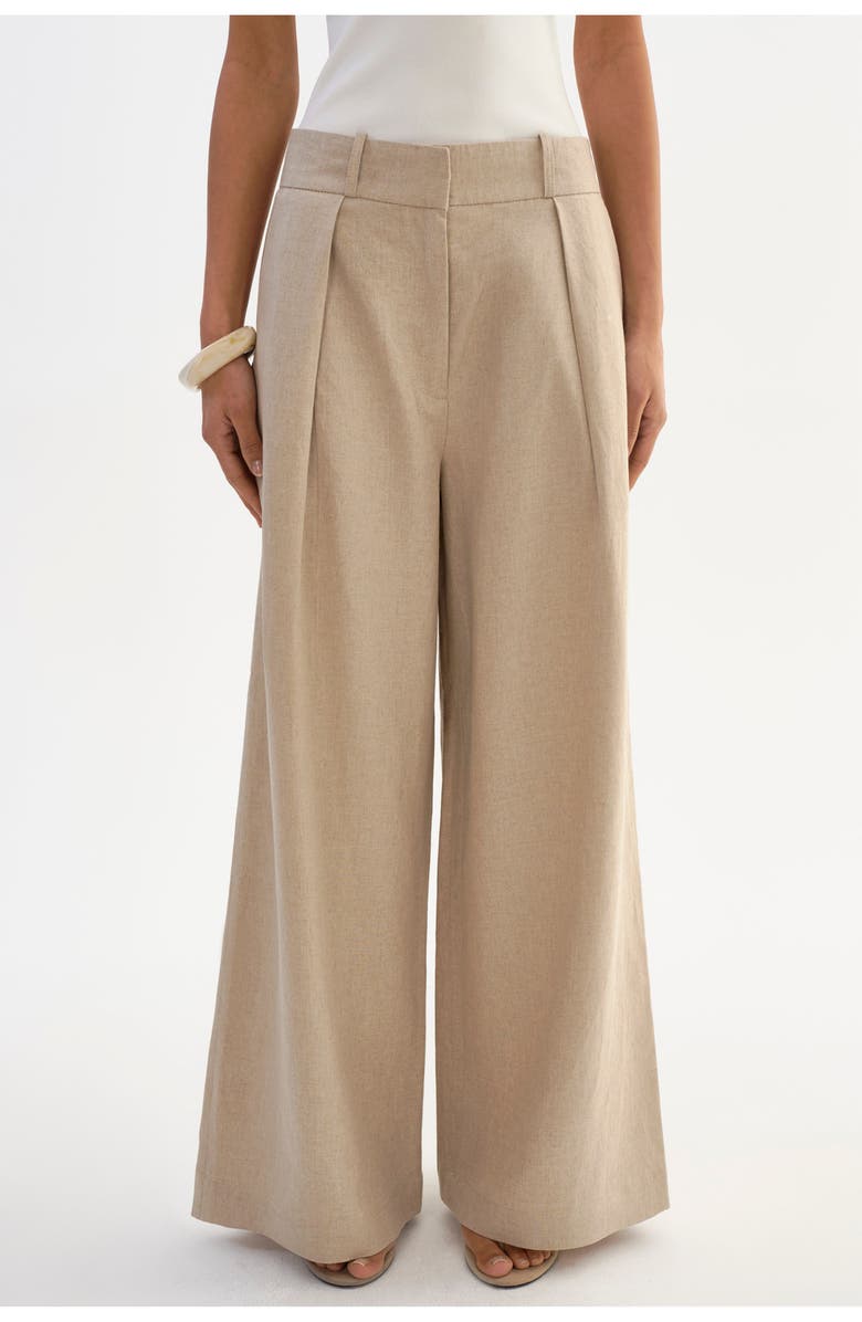 LAMARQUE Miriam | Linen Wide Leg Pants, Alternate, color, Beige