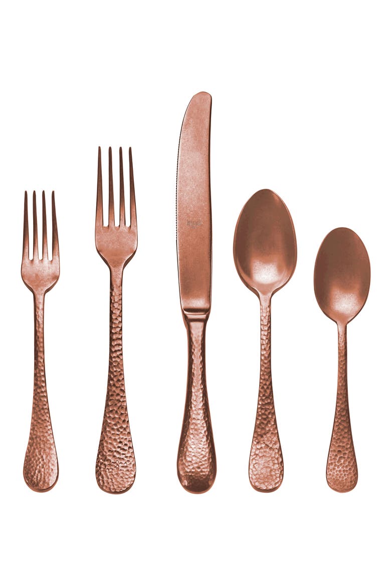 Epoque Distressed Bronze 5-Piece Place Setting, Main, color, DISTRESSED STAINLESS BRONZE