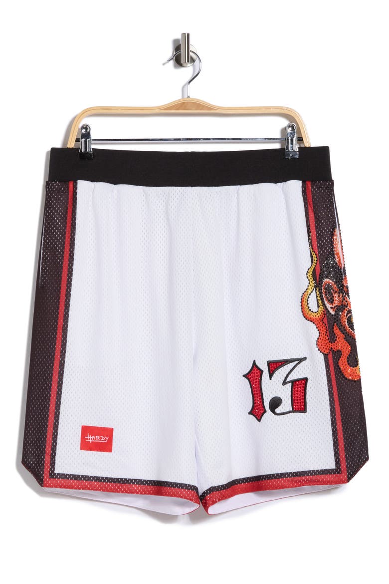 Devil Head Shorts, Alternate, color, WHITE