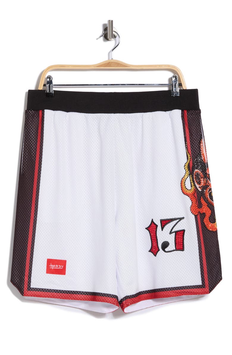 Ed Hardy Devil Head Shorts, Main, color, White
