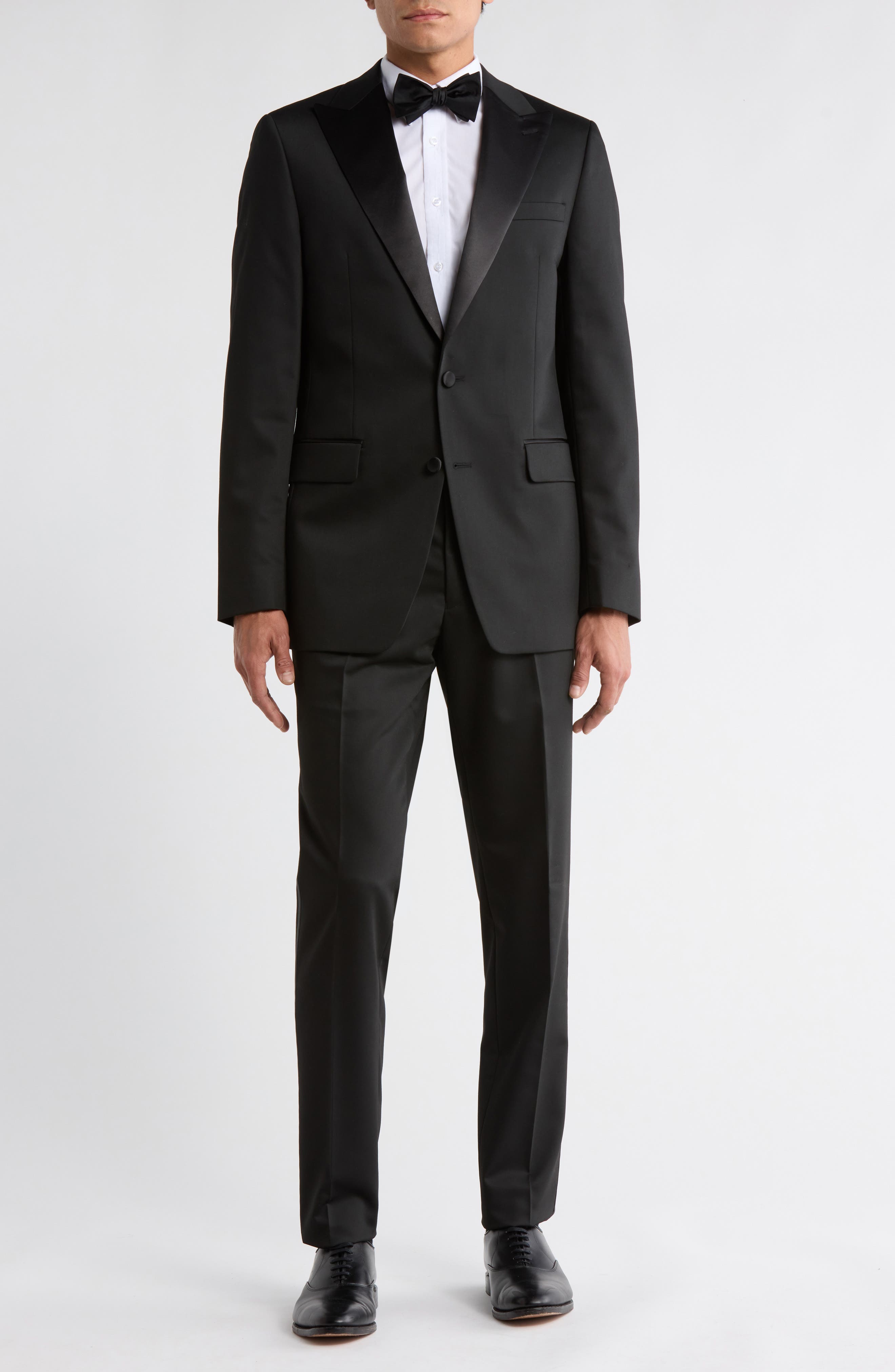 Original Penguin Peak Lapel Satin Trim Tuxedo