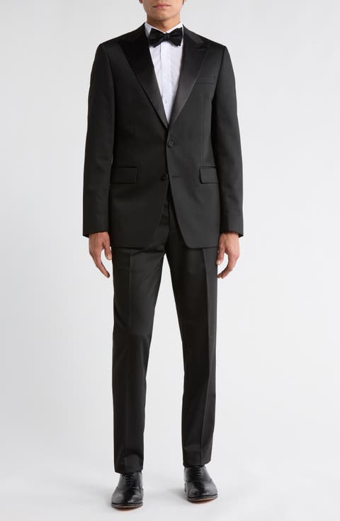 Peak Lapel Satin Trim Tuxedo