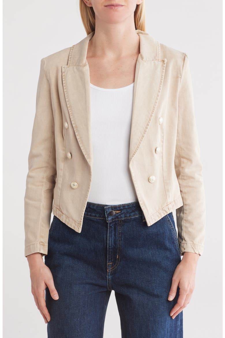 Wayne Double Breasted Crop Blazer, Main, color, SAND DUNE