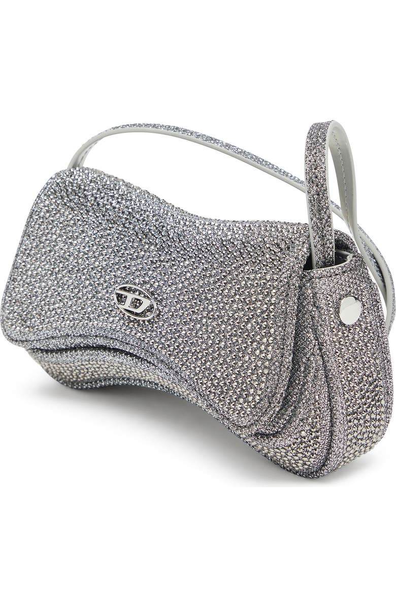 DIESEL<sup>®</sup> Small Play Crystal Embellished Shimmer Mesh Crossbody Bag, Alternate, color, Silver