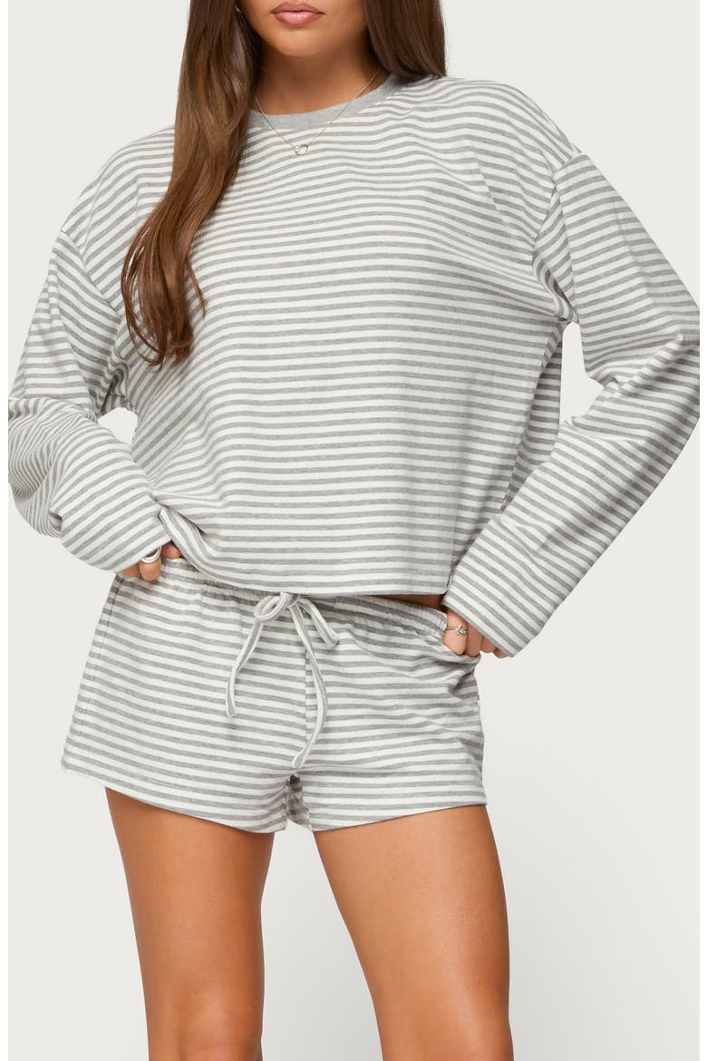 Jainee Stripe Long Sleeve Top, Main, color, GRAY-MELANGE