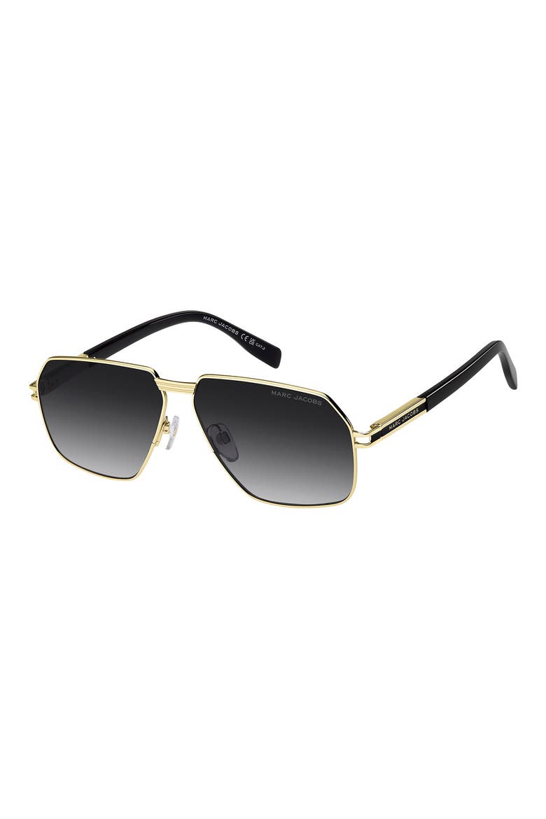 61mm Gradient Navigator Sunglasses, Alternate, color, GOLD BLACK/ DARK GREY SF