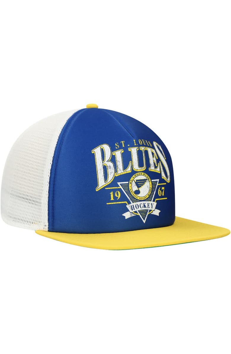 FANATICS Men's Fanatics Blue/Gold St. Louis Blues Classic Foam Adjustable Trucker Hat, Alternate, color, Blue