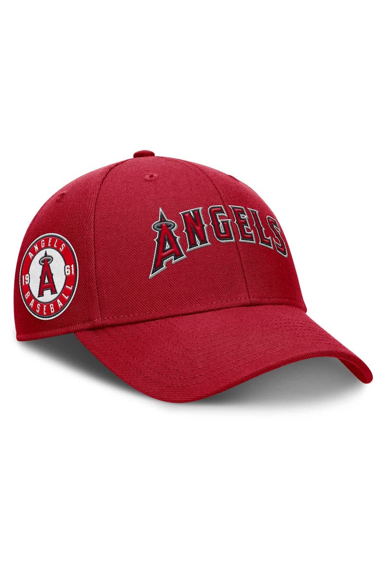 Men's Nike Red Los Angeles Angels Rise Gaberdine Adjustable Hat, Main, color, Red